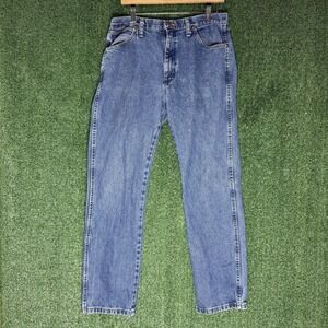 Wrangler Cowboy Cut 13MWZ Jeans Mens 32x32 Blue Cotton Denim Straight Leg EUC